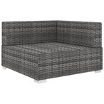 vidaXL Chaise d'angle sectionnelle avec coussins résine tressée gris