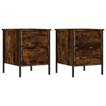 vidaXL Tables de chevet 2 Pièces chêne fumé 40x42x50 cm bois ingénierie