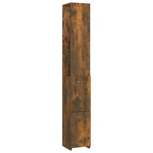 vidaXL Armoire de bain chêne fumé 25x26 5x170 cm bois d'ingénierie