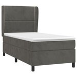 vidaXL Sommier à lattes de lit et matelas Gris foncé 90x190 cm Velours