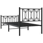 vidaXL Cadre de lit métal sans matelas avec pied de lit noir 90x200 cm