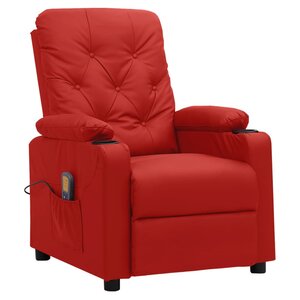vidaXL Fauteuil de massage Rouge bordeaux Similicuir