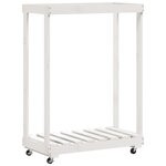 vidaXL Porte-bûches avec roulettes blanc 76 5x40x108cm bois massif pin