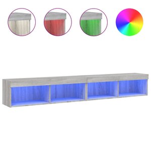 vidaXL Meubles TV avec lumières LED 2 Pièces sonoma gris 100x30x30 cm