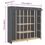 vidaXL Garde-robe Gris 173x40x170 cm Tissu