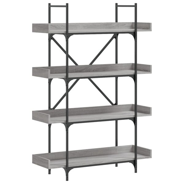 vidaXL Bibliothèque à 4 niveaux sonoma gris 100x33x145 5 cm