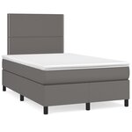vidaXL Sommier à lattes de lit matelas LED gris 120x190 cm similicuir