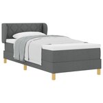 Lit sommier avec matelas vidaXL  Gris foncé  90x190 cm en tissu