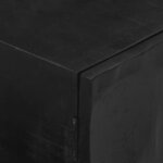 vidaXL Meuble TV noir 110x30x40 cm bois massif de manguier et fer