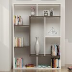 Homemania bibliothèque liam 100x22x136 cm blanc et noyer