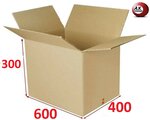 Lot de 10 boîtes carton emballage caisse carton 600 x 400 x 300 mm double canelure solide norme galia a9