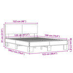 vidaXL Cadre de lit sans matelas sonoma gris 120x190 cm