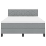 vidaXL Lit boxspring avec matelas Gris clair 160 x 200 cm tissu