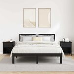 vidaXL Cabinet de chevet avec tiroir 2 Pièces Chêne noir 40 x 42 x 50 cm