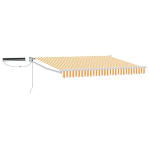 vidaXL Auvent rétractable électrique Jaune et blanc 3 5 x 2 5 m