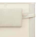 vidaXL Chaise longue Textilène Crème et gris