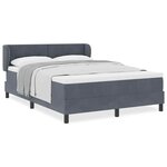 lit box spring vidaXL avec matelas gris foncé 140x200 cm en velours