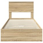 vidaXL Lit de Rangement Chêne Sonoma 90 x 190 cm Bois d'ingénierie