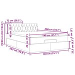VidaXL Cadre de lit ottoman avec matelas bleu 140x200 cm tissu