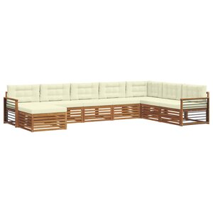 vidaXL Ensemble de canapés d'extérieur 8 pc Naturel et Crème