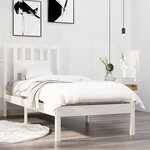 vidaXL Cadre de lit Blanc Bois massif 90x190 cm Simple