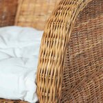 vidaXL Canapé avec coussin Marron clair Rotin naturel et lin