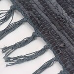 Vidaxl tapis chindi tissé à la main cuir 120 x 170 cm grisdollars
