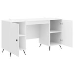 vidaXL Bureau Blanc brillant 142 5 x 50 x 75 cm Bois d'ingénierie