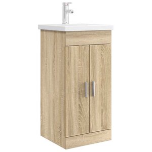 vidaXL Meuble de salle de bain avec évier Chêne Sonoma