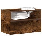 vidaXL Table de chevet murale chêne fumé 45x26x28 5 cm