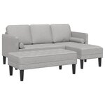 vidaXL Ensemble de canapés 2 pièces avec coussins en tissu gris nuage