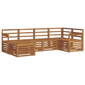 vidaXL Ensemble de canapés d'extérieur 6 pc Naturel Polyester