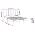 vidaXL Cadre de lit sans matelas gris 150x200 cm bois massif