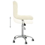 vidaXL Chaise pivotante de bureau Crème Tissu
