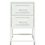 vidaXL Table de chevet blanc 36x39x60 5 cm acier