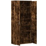 vidaXL Buffet haut chêne fumé 80x35x180 cm bois d'ingénierie