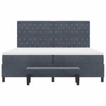 vidaXL Lit à ressorts avec matelas Gris foncé 200 x 200 cm Velours