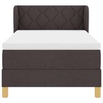 vidaXL Lit à ressorts avec matelas Marron foncé 100 x 200 cm tissu