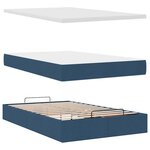 vidaXL Cadre de lit ottoman avec matelas bleu 120x200 cm tissu