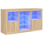 vidaXL Buffet avec lumières LED chêne sonoma 123x37x67 cm