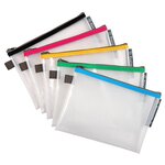 Pochette À Fermeture Éclair En Plastique Souple - Couleurs Assorties - X 10 - Exacompta
