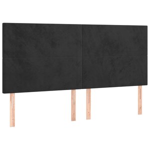 vidaXL Tête de lit Noir 200x5x118/128 cm Velours