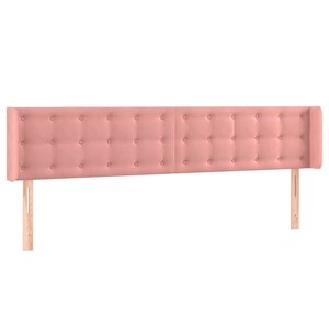 vidaXL Tête de lit avec oreilles Rose 163x16x78/88 cm Velours