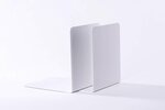 Lot de 2 Serre-livres Métal larges 14 x 12 x 14 cm Blanc MAUL