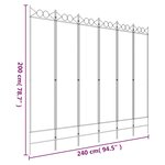 vidaXL Cloison de séparation 6 panneaux Blanc 240x200 cm Tissu
