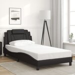 vidaXL Cadre de lit Viana sans matelas noir 100x200 cm similicuir