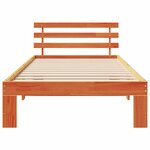 vidaXL Cadre de lit en bois Marron ciré Bois massif 100 x 200 cm Durable