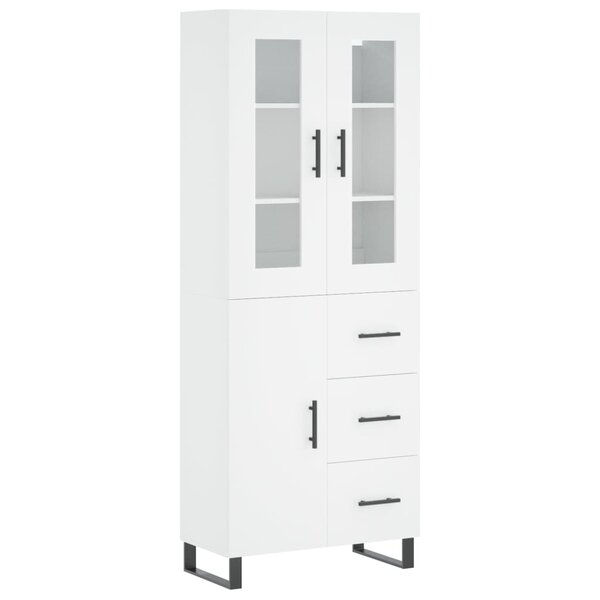 vidaXL Buffet haut Blanc 69 5x34x180 cm Bois d'ingénierie