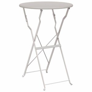 vidaXL Table bistrot Beige Ø 50 x 71 cm Acier revêtu de poudre