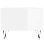 vidaXL Table basse Blanc brillant 60x50x36 5 cm Bois d'ingénierie